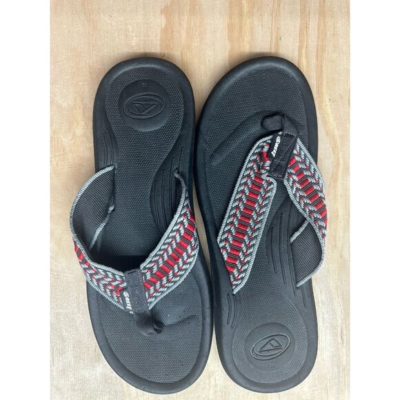 Reef Sandals Men’s 13 Aztec Design Red Gray Flip Flop Excellent Quality - Picture 2 of 6